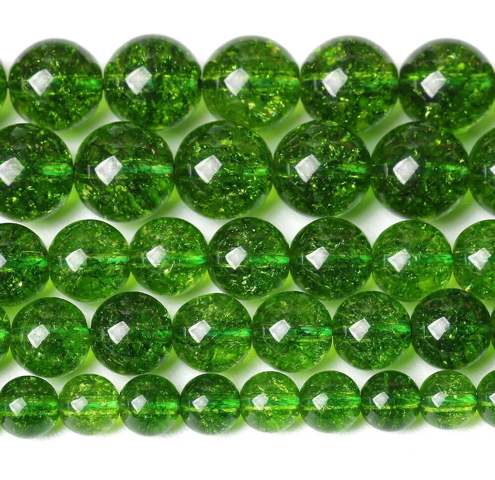 8069 8MM Green Peridot Crystal Quartz Beads Natural Gemstone Beads Round